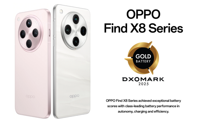 OPPO Find X8 and Find X8 Pro Achieve DXOMARK Gold Battery Label, Setting New Standards for Battery Life
