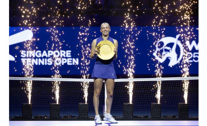 Elise Mertens clinches singles title at inaugural Singapore Tennis Open