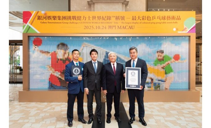 Galaxy Entertainment Group Achieves  The GUINNESS WORLD RECORDS™ Title of  The largest display of coloured ping-Pong/table tennis balls