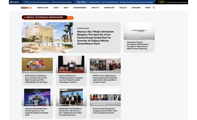 Media OutReach Newswire Further Strengthens Singapore and Asia Pacific Reach with Strategic AsiaOne Partnership