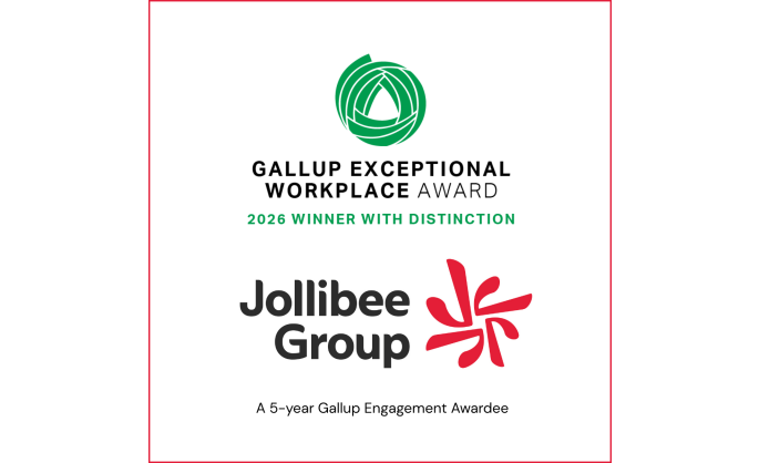 Jollibee Group Earns Gallup’s Highest Workplace Honor, Wins Engagement Award for Fifth Year